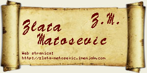 Zlata Matošević vizit kartica